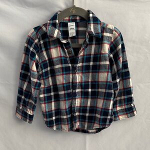 Carter's Kids Plaid Button-Down Shirt - Navy, Red, and White